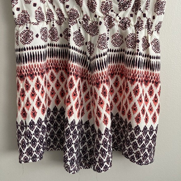 ILLA ILLA Womens Sleeveless Short Romper White Pink Tie Back Size Large - Picture 6 of 12